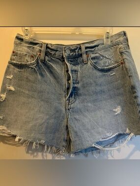 Pistola Light Blue Distressed Denim Shorts - Women
size 28